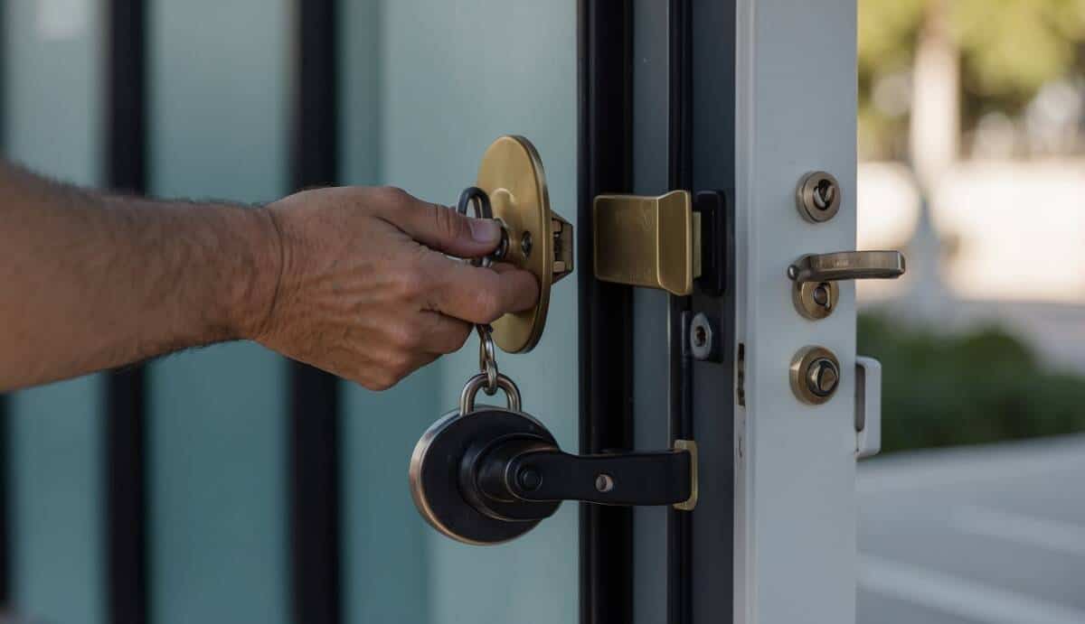 A locksmith skillfully unlocks a door in Hospitalet de Llobregat, showcasing the importance of their expertise. Top 5 locksmiths stand ready to assist